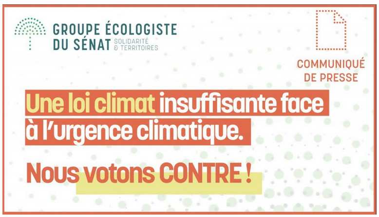 Nous votons contre la loi Climat